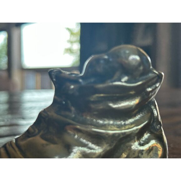 Antique Solid Brass shoe Match Holder With Mouse Figurine - Picture 8 of 8